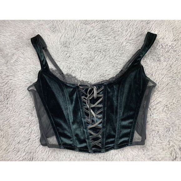 Victoria’s Secret black dream angels Victorian corset lingerie bra/top